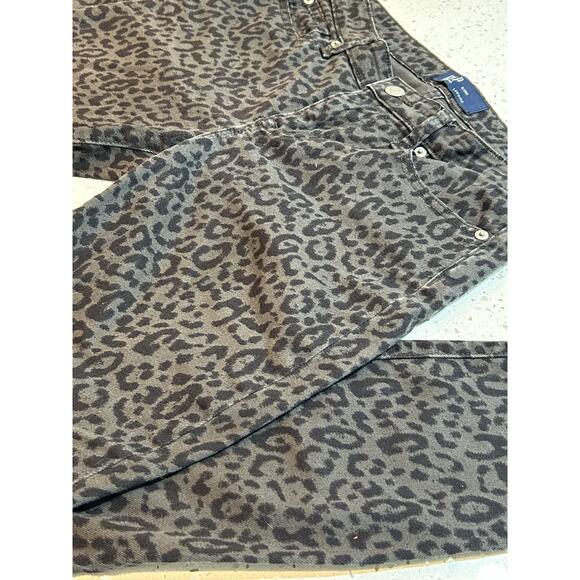 GAP DENIM CHEETAH PRINT BLACK AND GRAY LEGGING WOMEN SIZE 0 - Picture 4 of 5
